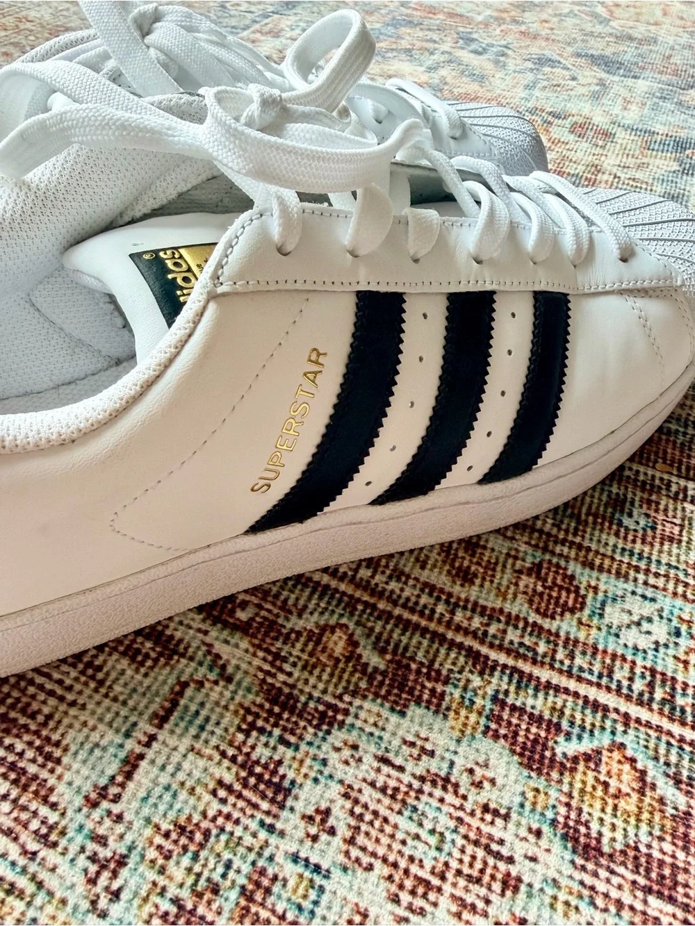 Adidas Originals Superstar Leather Sneakers White Black Men’s Size 11